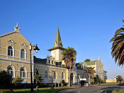 Rundreise Namibia Swakopmund Bahnhof