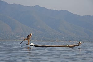 Die Beinruder-Fischer auf dem Inle-See