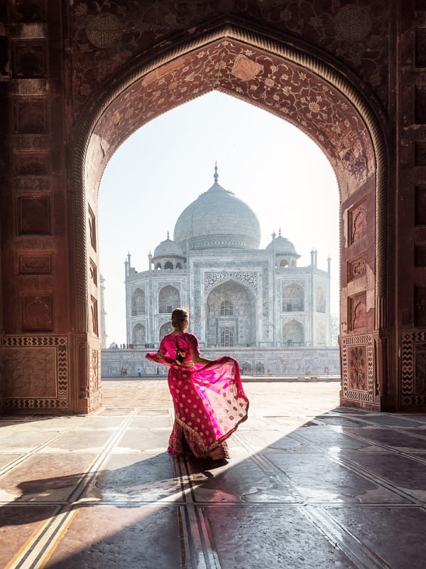 Blick auf das Taj Mahal in Indien