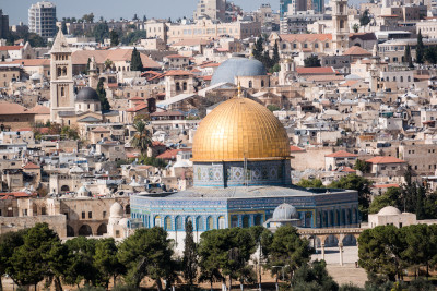 Israel Der Oelber mit Blick auf die goldene Kuppel der Omar Moshee | Gebeco