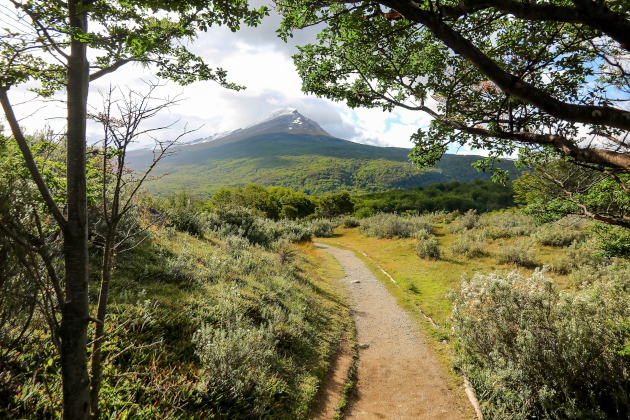 El Turbal Trail im Tierra del Fuego Nationalpark Argentinien – Wanderweg mit Bergpanorama