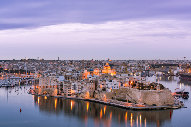 Malta Senglea historische Stadt am Grand Harbour bei Abenddämmerung | Gebeco