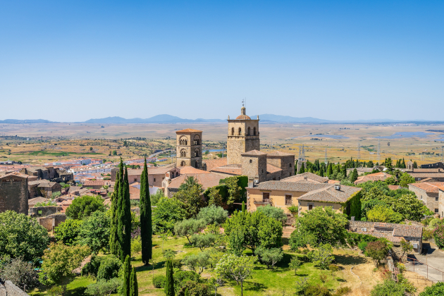 Historische Altstadt von Trujillo mit Kirche und mittelalterlichen Gebäuden in der Extremadura, Spanien. | Gebeco