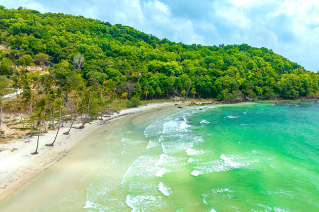 Palmen und weißer Sandstrand an der Küste von Phu Quoc, Vietnam. | Gebeco