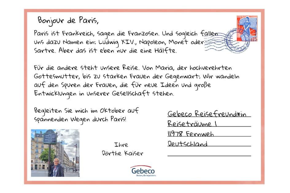 Postkarte aus der Stadt der Liebe, Paris von Dörthe Kaiser. | Gebeco