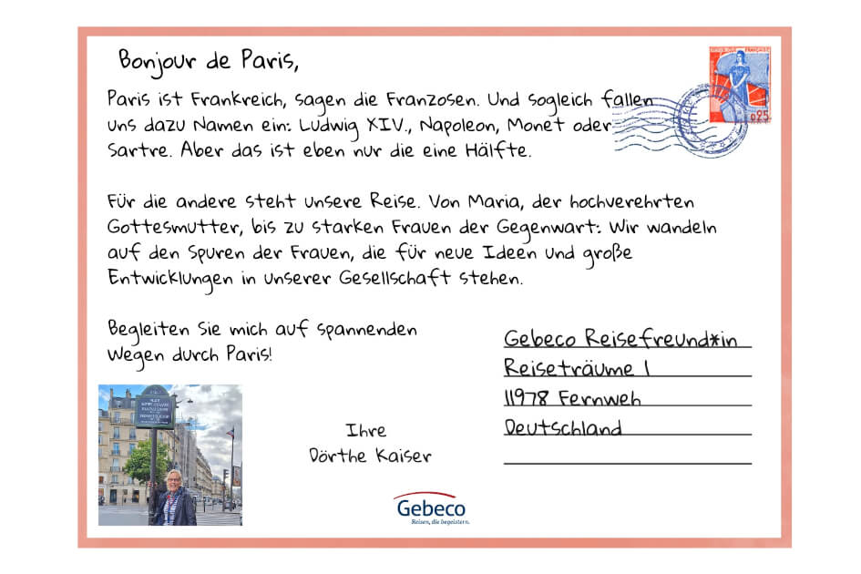 Postkarte aus der Stadt der Liebe, Paris von Dörthe Kaiser. | Gebeco